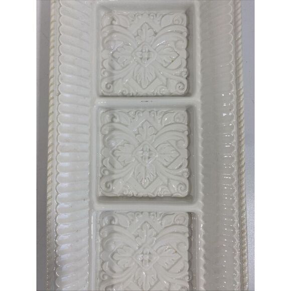 LENOX BUTLER’S PANTRY 3 SECTION RECTANGULAR Condiment DISH, TRAY, 13\